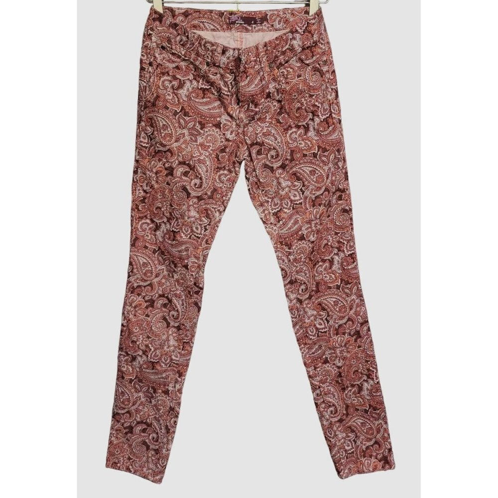prAna Pink Paisley Corduroy Five Pocket Women's Pant 4 - Picture 2 of 5